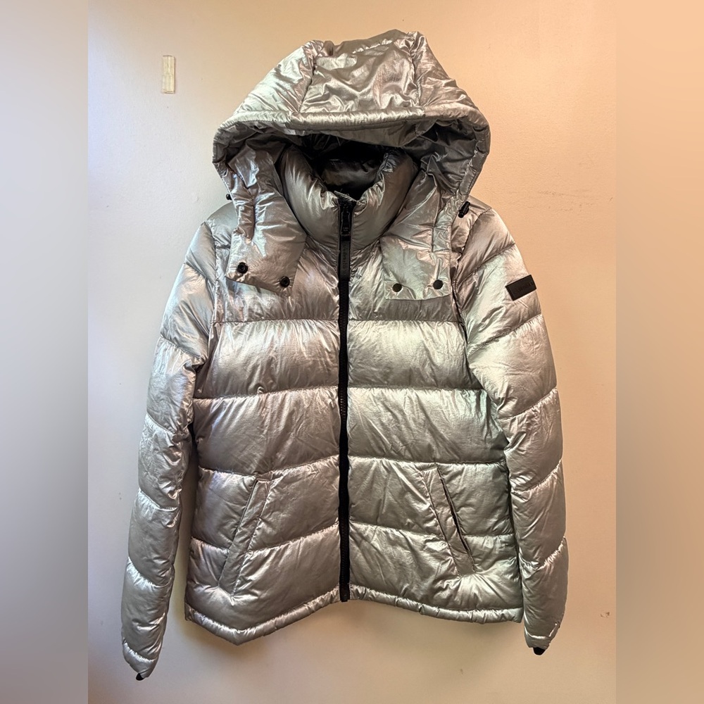Calvin Klein Metallic Silver Puffer Jacket